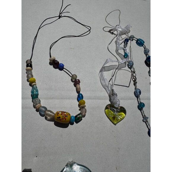 Vintage Glass Jewelry Lot - Pendants and Necklaces - 12 Pieces - Picture 4 of 7